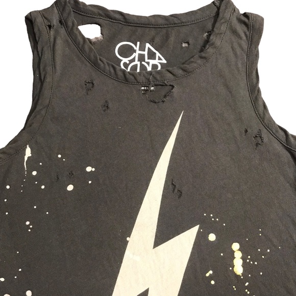 🆕 Chaser Lightning Bolt Distressed Muscle Tank - Picture 4 of 4